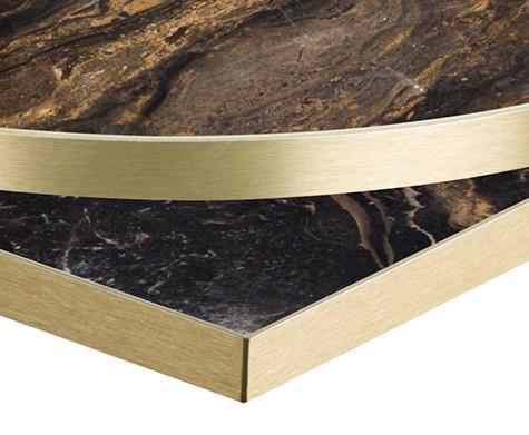 Marbled Cappuccino F9482 / Gold ABS Edge - 25mm Laminate - GF-Trade