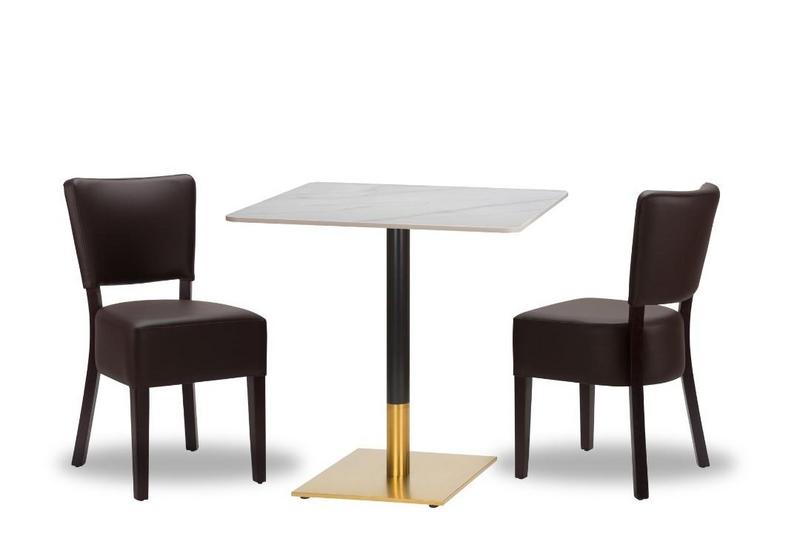 Alto D.Brown/ Wenge x2 - 700mm Sq - Calacatta Ceramic - Midas Sm SQ - Black/ Gold (DH) - main image