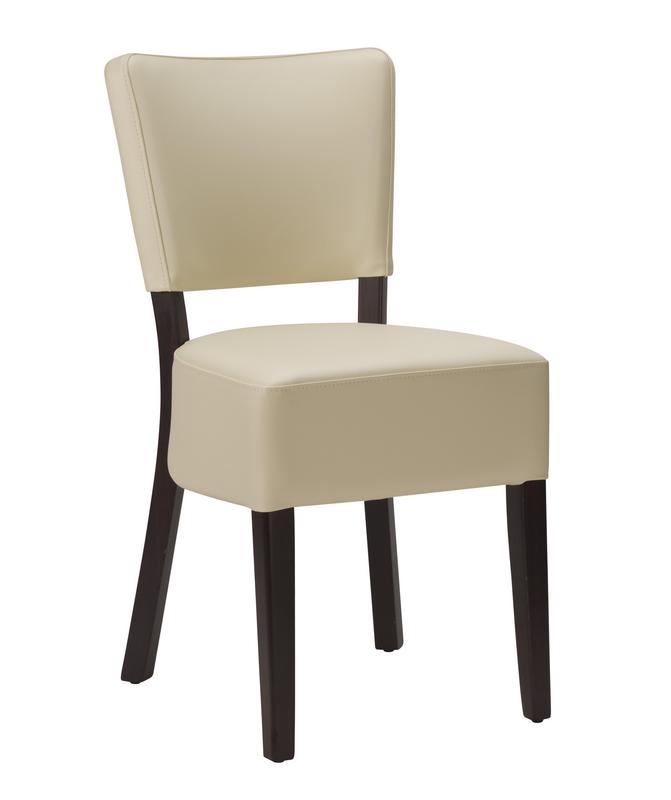 Alto FB Side Chair - Ivory / Wenge Frame   - main image