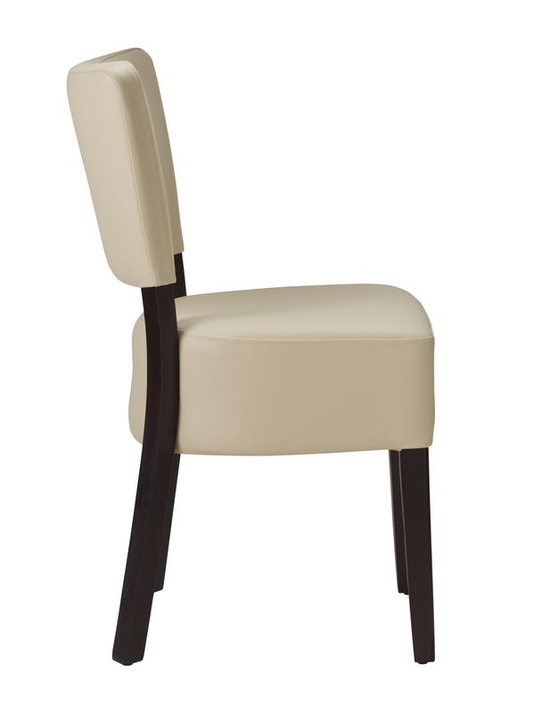 Alto FB Side Chair - Ivory / Wenge Frame   - main image
