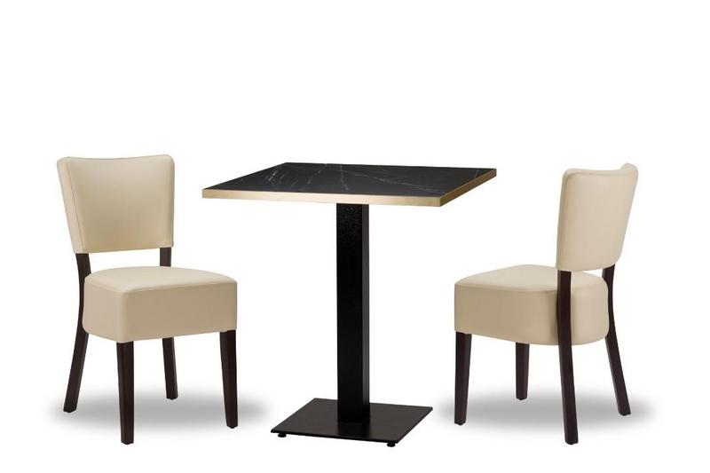 Alto Ivory/ Wenge x2 - 700mm Sq - Black Pietra Gold ABS Laminate - Titan Sm SQ (DH) - main image