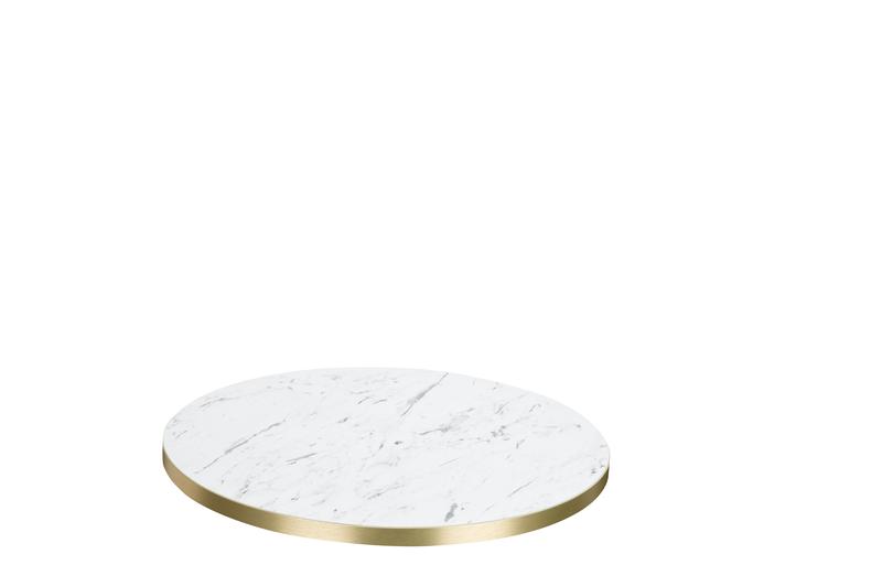 Round, Egger F204 ST9 White Carrara Marble/ Gold ABS,Atlas Small (DH) - main image