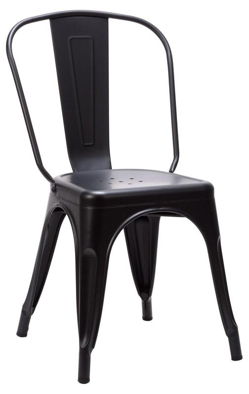 French Bistro Side Chair Black Matt GFTrade