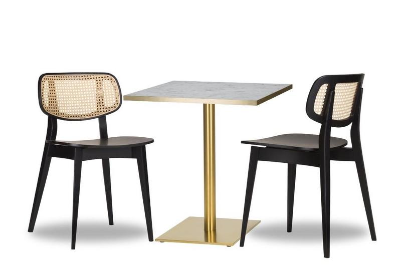 Gordona Rattan x2 - 700mm Sq - White Carrara Gold ABS - Midas Sm SQ - Brass (DH) - main image