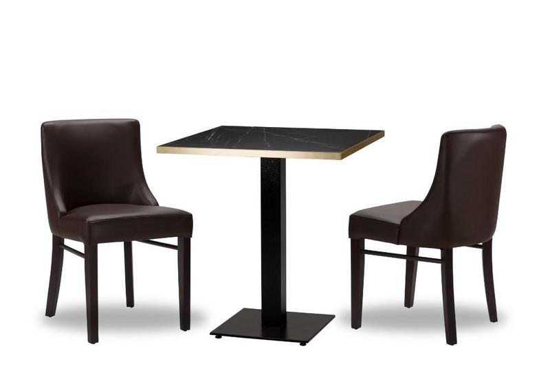 Merano D.Brown/ Wenge x2 - 700mm Sq - Black Pietra Gold ABS Laminate - Titan Sm SQ (DH) - main image
