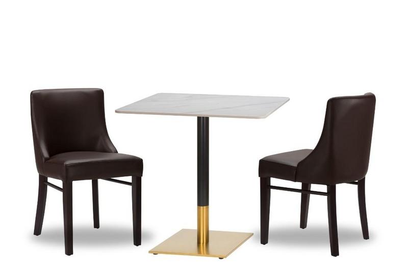 Merano D.Brown/ Wenge x2 - 700mm Sq - Calacatta Ceramic - Midas Sm SQ - Black/ Gold (DH) - main image