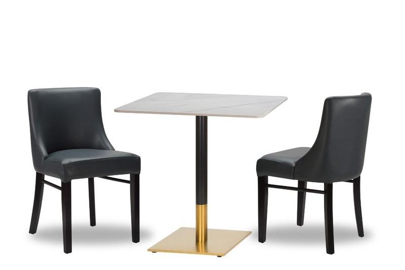 Merano Iron Grey/ Black x2 - 700mm Sq - Calacatta Ceramic - Midas Sm SQ - Black/ Gold (DH) - main image