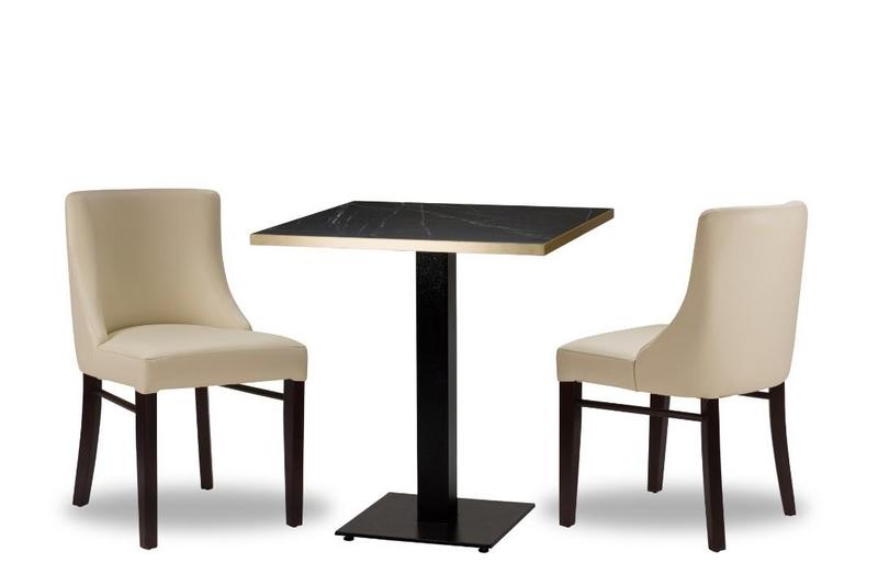 Merano Ivory/ Wenge x2 - 700mm Sq - Black Pietra Gold ABS Laminate - Titan Sm SQ (DH) - main image
