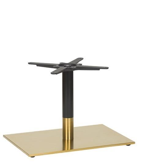 Midas Single Rectangular Table Base (CH-Black/Brass) - main image