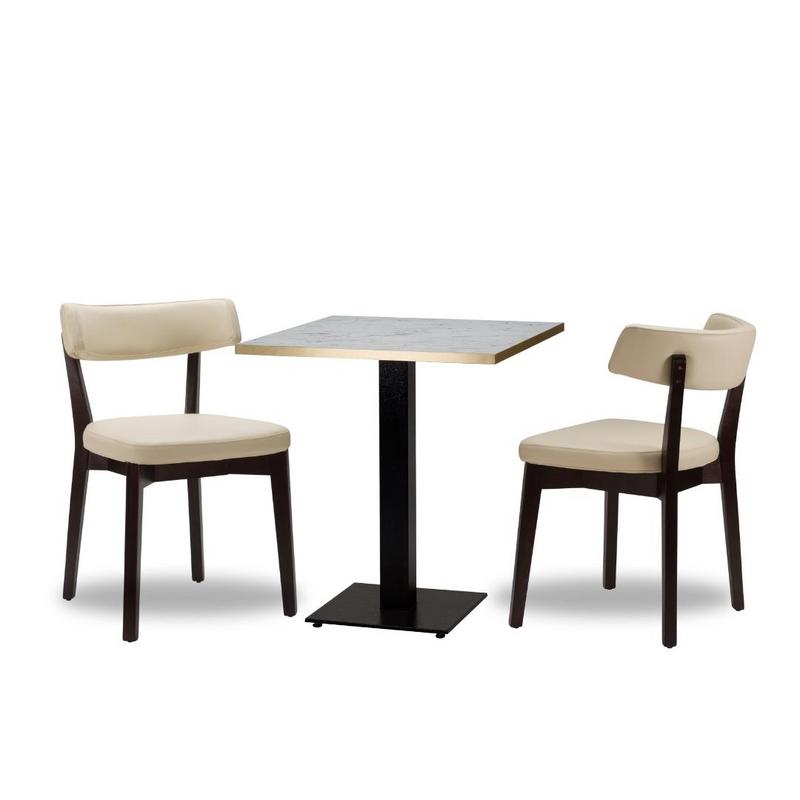 Nico Ivory/ Wenge x2  - 700mm Sq - White Carrara Gold ABS - Titan Small Sq (DH) - main image