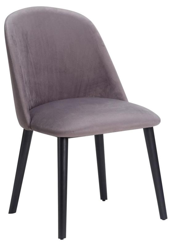 Onyx Side Chair- Grey Velvet / Black Frame  - main image