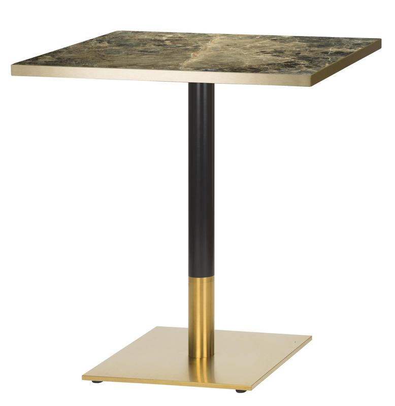 Midas Small Square Table Base (DH- Black/Brass) - main image