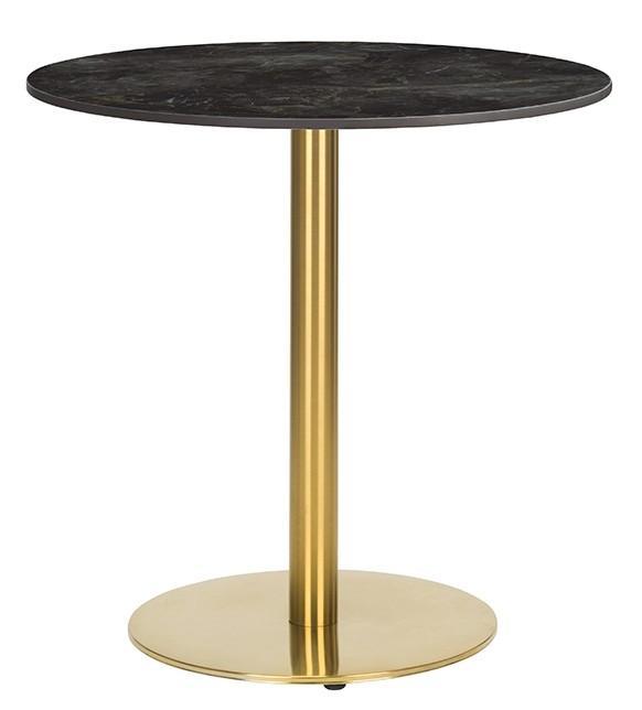 Round ,Ceramic Table Top Portoro Marble ,Midas Small Round- Brass (DH) - main image