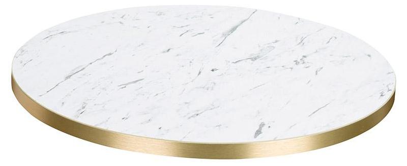 Egger F204 ST9 White Carrara Marble / Gold ABS Edge - 25mm Laminate - main image