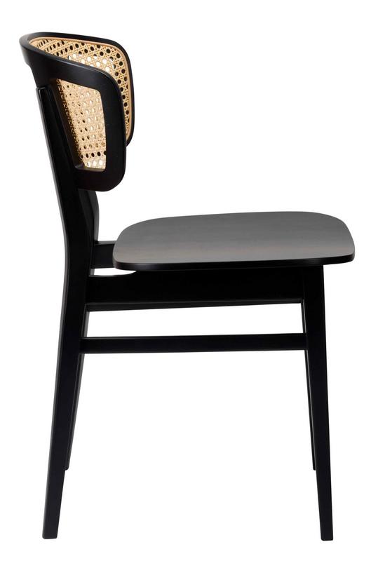 Sophia SB Side Chair - Natural Cane Back / Matt Black - main image