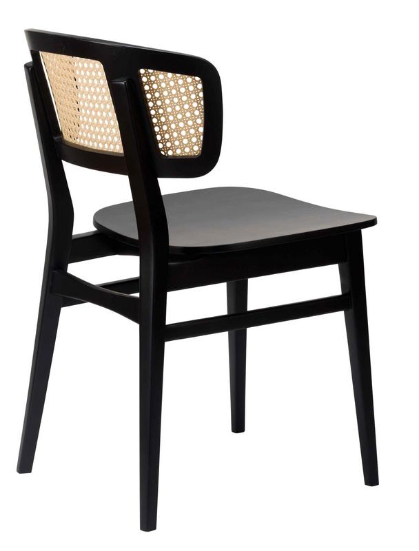 Sophia SB Side Chair - Natural Cane Back / Matt Black - main image