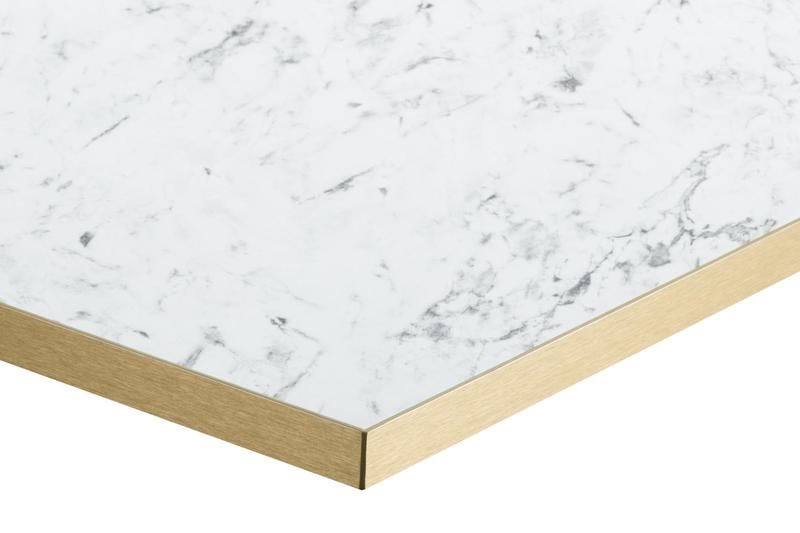 Round, Egger F204 ST9 White Carrara Marble/ Gold ABS,Hudson Square (DH) - main image