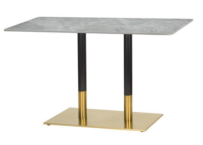 1200mm x 700mm ,Ceramic Table Top Tundra Marble ,Midas Twin Rectangular-Brass/Black  (DH) - main image