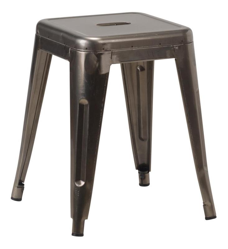 French Bistro Low Stool - Gunmetal Grey  - main image