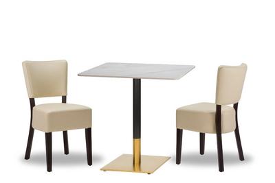 Alto Ivory/ Wenge x2  - 700mm Sq - Calacatta Ceramic - Midas Sm SQ - Black/ Gold (DH)