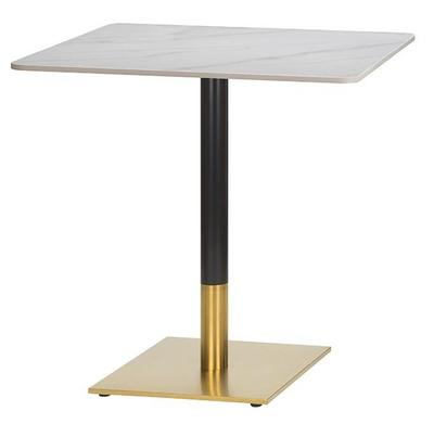 Square ,Ceramic Table Top Calacatta Marble, Midas Small Square - Brass/Black  (DH)