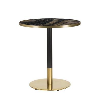 700mmRdx25mm, Laminate Cappuccino/ Gold Edge - Midas Sm Rd Black Brass (DH)