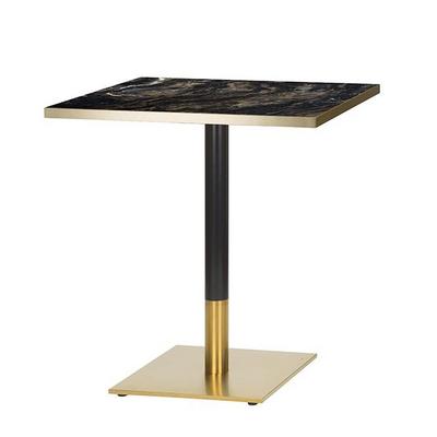 700mmx700mmx25mm, Laminate Cappuccino/ Gold Edge - Midas Sm SQ - Black/Brass (DH)