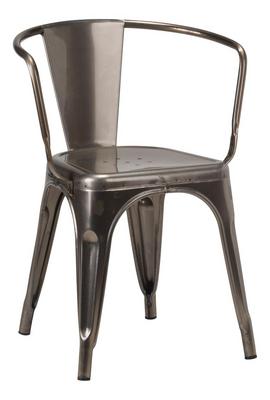 French Bistro Armchair - Gunmetal Grey