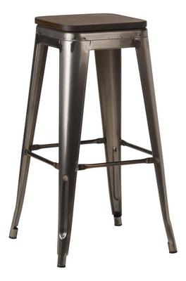 French Bistro High Stool - Gun Metal Grey 