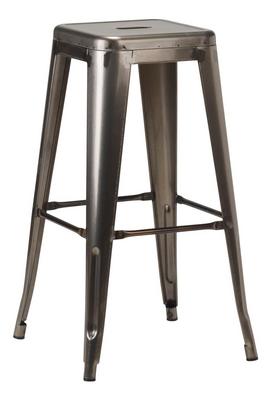 French Bistro High Stool - Gun Metal Grey  - thumbnail image 1