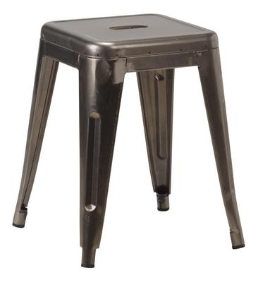 French Bistro Low Stool - Gunmetal Grey 