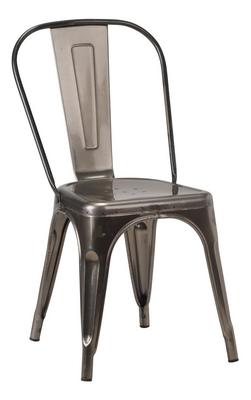 French Bistro Side Chair - Gun Metal Grey  - thumbnail image 1