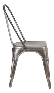 French Bistro Side Chair - Gun Metal Grey  - thumbnail image 2
