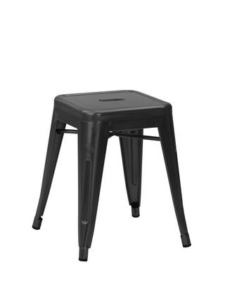 French Bistro Low Stool - Matt Black 