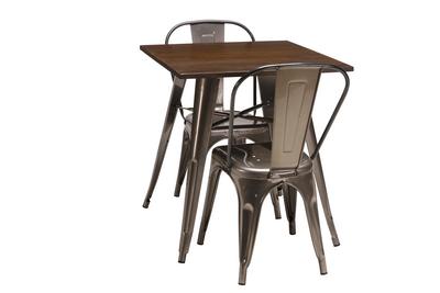 French Bistro Table (700mm x 700mm) - Gunmetal Grey / Walnut -  - thumbnail image 2