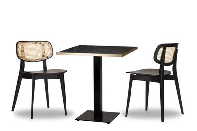Gordona Rattan x2 - 700mm Sq - Black Pietra Gold ABS Laminate - Titan Sm SQ (DH)