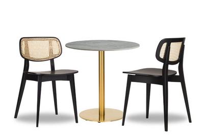 Gordona Rattan x2 - 700mm Rd - Tundra Ceramic - Midas Sm Rd - Brass (DH)