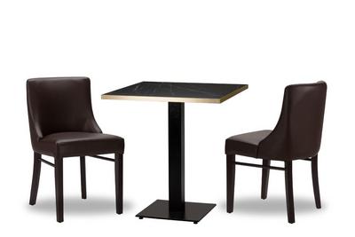 Merano D.Brown/ Wenge x2 - 700mm Sq - Black Pietra Gold ABS Laminate - Titan Sm SQ (DH)