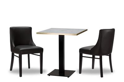 Merano Black/Black x2 - 700mm Sq - White Carrara Gold ABS - Titan Small Sq (DH)