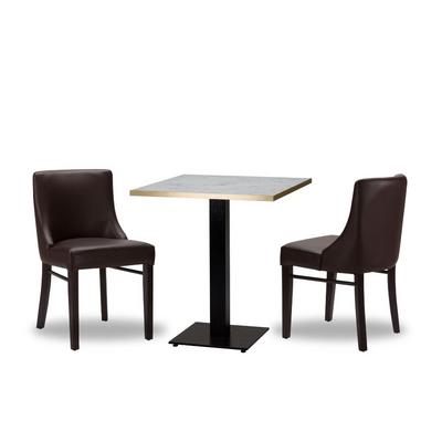 Merano D.Brown/ Wenge x2 - 700mm Sq - White Carrara Gold ABS - Titan Small Sq (DH)