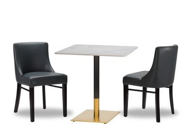 Merano Iron Grey/ Black x2 - 700mm Sq - Calacatta Ceramic - Midas Sm SQ - Black/ Gold (DH)