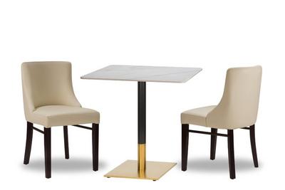 Merano Ivory/ Wenge x2  - 700mm Sq - Calacatta Ceramic - Midas Sm SQ - Black/ Gold (DH)