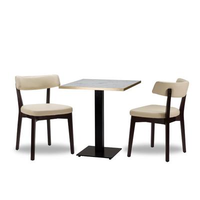Nico Ivory/ Wenge x2  - 700mm Sq - White Carrara Gold ABS - Titan Small Sq (DH)