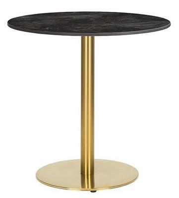 Round ,Ceramic Table Top Portoro Marble ,Midas Small Round- Brass (DH)