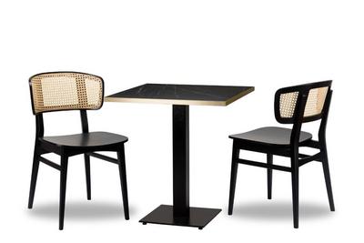 Sophia Rattan x2 - 700mm Sq - Black Pietra Gold ABS Laminate - Titan Sm SQ (DH)