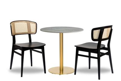 Sophia Rattan x2 - 700mm Rd - Tundra Ceramic - Midas Sm Rd - Brass (DH)