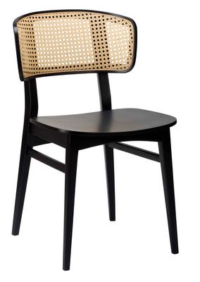 Sophia SB Side Chair - Natural Cane Back / Matt Black