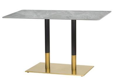 1200mm x 700mm ,Ceramic Table Top Tundra Marble ,Midas Twin Rectangular-Brass/Black  (DH)