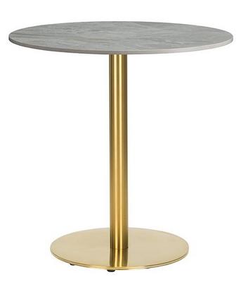 600mm Round ,Ceramic Table Top Tundra Marble ,Midas Small Round- Brass (DH)