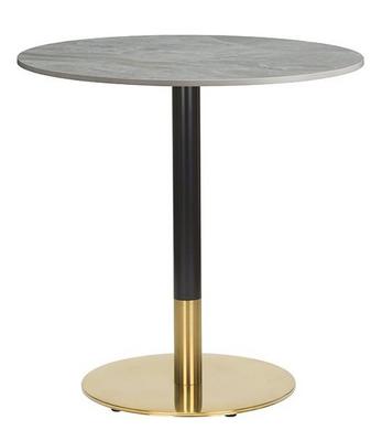 Round ,Ceramic Table Top Tundra Marble  ,Midas Small Round- Brass/Black (DH)